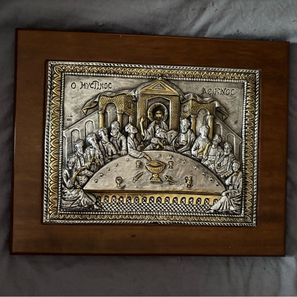 Silver and Wood Last Supper Wall Art